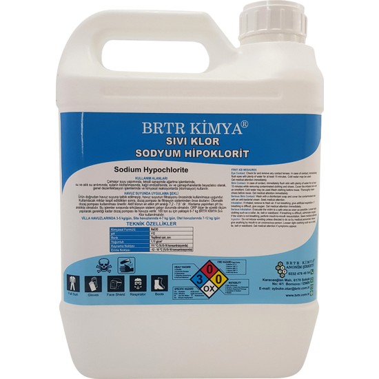 Brtr Kimya Sıvı Klor - 6 Kg (Sodyum Hipoklorit)