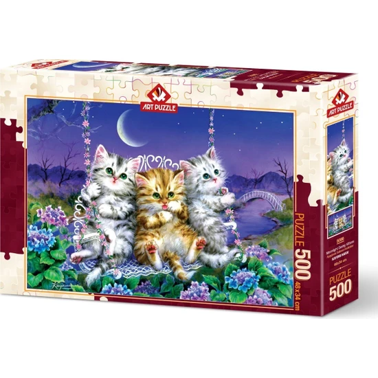 Art Puzzle Ayışığında Sallanan Kedicikler 500 Parça Puzzle