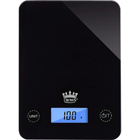 Crown Dijital Siyah Cam Mutfak Terazisi 5 kg