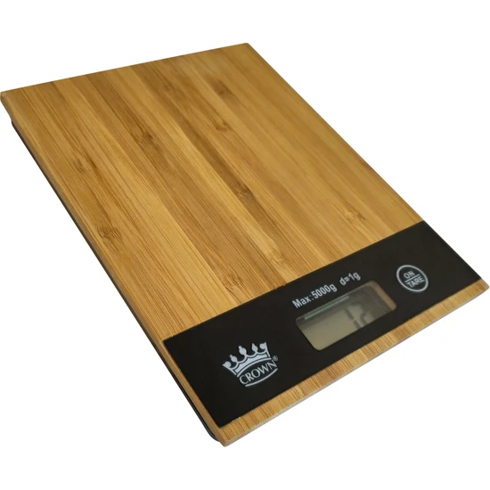 Crown Dijital Bambu Mutfak Terazisi LCD Ekran 5 kg
