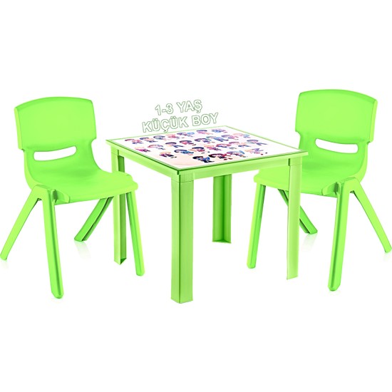 Banadabul Çocuk Masa Sandalye Takımı Yeşil Alfabe 2S 13 Yaş Fiyatı
