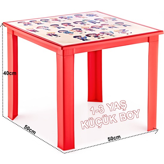 Banadabul Çocuk Masa Sandalye Takımı Kırmızı Alfabe 2S 13 Fiyatı