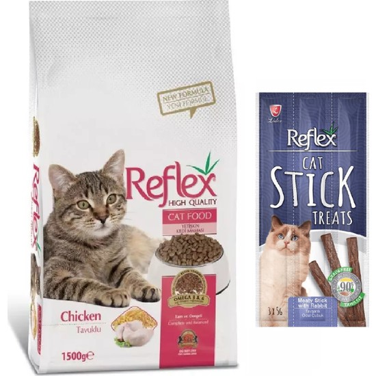 Reflex Tavuklu Yetişkin Kedi Maması 1,5 kg + Reflex Stick Fiyatı