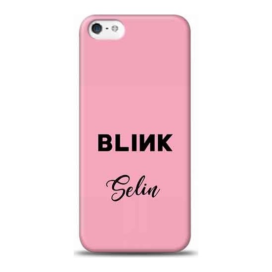 Kilif Madeni Apple iPhone 5s Black Pink Tasarimli Telefon Kılıfı