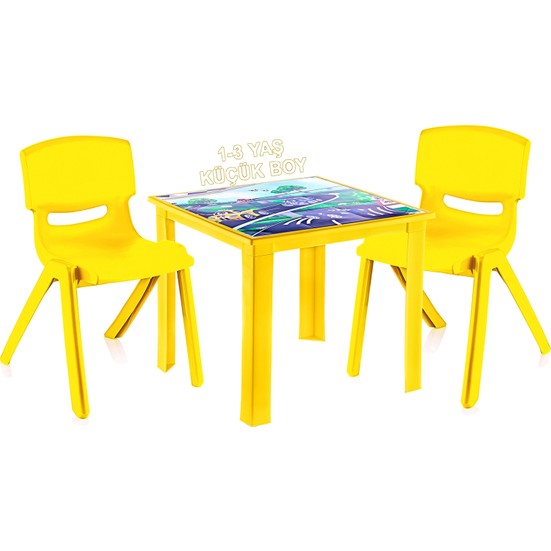 Çocuk Masa Sandalye Takımı Sarı Araba 2S 13 Yaş Fiyatı