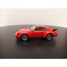 Welly 1:36 Porsche 911 Turbo Diecast Çek Bırak Model Araba (Kırmızı)