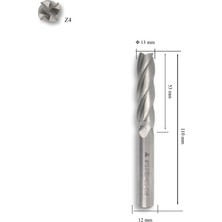 Mte 13 mm Uzun Parmak Freze Hss-Co8 Dın 844/B-N