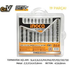İngco AKSDB1901 Matkap Uç Seti 19 Parça