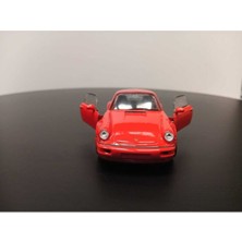 Welly 1:36 Porsche 911 Turbo Diecast Çek Bırak Model Araba (Kırmızı)