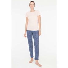 Mod Collection - Kadın Pudra Patlı Pijama Takımı 3882