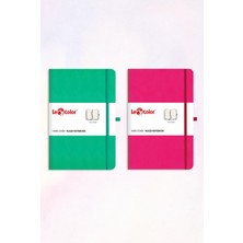 Le Color 2'li Rec Note Defter Seti 13X21 Yeşil Desenli &pembe