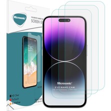 Microsonic Apple iPhone 14 Pro Max Screen Protector Nano Glass Cam Ekran Koruyucu (3`lü Paket)