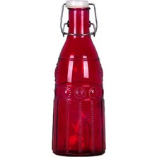 Decoroni Dekoratif Cam Şişe - Kırmızı