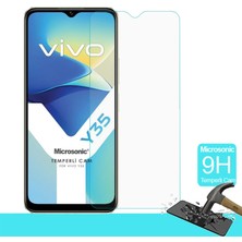 Microsonic Vivo Y35 Tempered Glass Cam Ekran Koruyucu