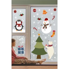 Neşeli Günlerim Yılbaşı Temalı Cam Duvar Mobilya Sticker 35X100 cm