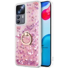 Microsonic Xiaomi Mi 12T Pro Kılıf Glitter Liquid Holder Pembe