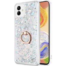 Microsonic Samsung Galaxy A04 Kılıf Glitter Liquid Holder Gümüş