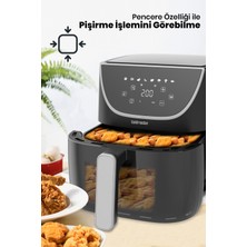 Goldmaster Gustofry 1700 Watt Xl Dokunmatik 8 Ön Ayarlı Cam Kapaklı Hazne Aydınlatmalı Airfryer Sıcak Hava Fritözü