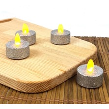 Binbir Reyon Binbirreyon Pilli Tealight Mum 4 Adetli Simli Parlak Gövde Titreyen Alevli Mum Piller Dahil 80 Saat MA057