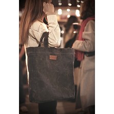 Minega Grey Moon Big Bag-Mumlu Kanvas Çanta