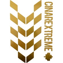 Çınar Extreme Yaldızlı Gold Damalı Kask Motosiklet Sticker Takımı Çınar Extreme