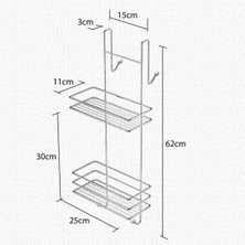Teknotel Iki Katlı Asmalı Duşakabin Rafı - Siyah
