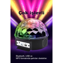 DEMPOWER Disko Topu Renkli LED Işıklı Bluetooht Özellikli Sese Duyarlı Mp3 Çalar