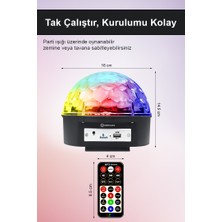 DEMPOWER Disko Topu Renkli LED Işıklı Bluetooht Özellikli Sese Duyarlı Mp3 Çalar