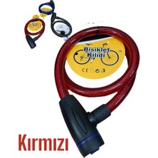 Sıfır312 Anahtarlı Bisiklet Motosiklet Kilidi 65 cm Uzunluk 1,8 cm Kalınlık Çelik Materyal