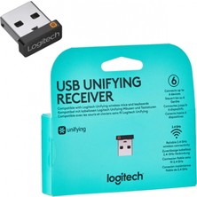 Logıtech USB Unıfyıng Receıver, 910-005931, USB Kablosuz Alıcı, 6 Cihaz Için Tek Alıcı