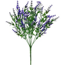 Nettenevime Yapay Çiçek Mor Lavanta 7 Dallı Plastik Dekoratif Yapay Bitki