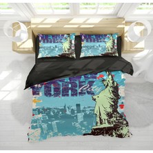 Erays Home New York City 3D Çift Kişilik Nevresim Takımı