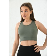 Purti Butik Mint Yeşili Fitilli Crop