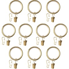 Hobiceyiz Perde Halkası Seti, Pirinç Rengi, 38 Mm, Syrlıg