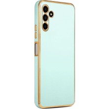Musal Galaxy M23 Kılıf Kamera Korumalı Altın Kenar Tasarım Silikon