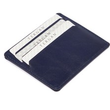 Lacivert Hakiki Deri Unisex Kredi Kartlık - S1KK00001050-O15