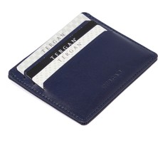 Lacivert Hakiki Deri Unisex Kredi Kartlık - S1KK00001050-O15