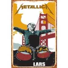 Hayat Poster Metallica Bateris Bars Retro Ahşap Poster