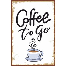 Hayat Poster Coffee To Go Retro Ahşap Poster