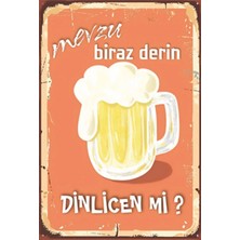 Hayat Poster Bira Sohbeti Retro Ahşap Poster