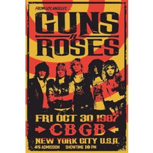 Hayat Poster Guns N Roses -5 Müzik Grubu Retro Ahşap Poster