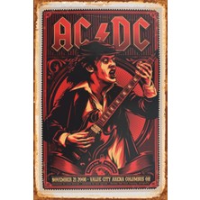 Hayat Poster Ac-Dc 2008 Afişi Retro Ahşap Poster