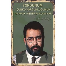 Hayat Poster Ahmet Kaya Yorgunum Retro Ahşap Poster