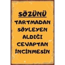 Hayat Poster Duvar Yazıları Komik Sözler Retro Ahşap Poster