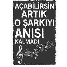 Hayat Poster O Şarkının Anısı Kalmadı Komik Sözler Retro Ahşap Poster