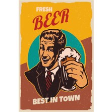 Hayat Poster Taze Bira Vintage Tarz Retro Ahşap Poster