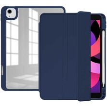 Case 4U Apple iPad Air 2022 (5.Nesil) / iPad Air 2020 (4.Nesil) Tablet Kılıf Manyetik Nort Arkası Şeffaf Standlı - 10.9 inç uyumlu Lacivert