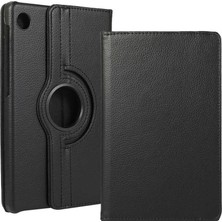 Case 4U Lenovo Tab M10 Plus TB-125F - TB-128F 3. Jenerasyon 360 Derece Dönebilen Standlı Deri Görünümlü Tablet Kılıfı Siyah