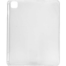 Case 4U Apple iPad Pro 2020 (2.Nesil) Kılıf Kalemlik Kenarlı Süper Silikon Arka Kapak - 11 inç uyumlu Şeffaf