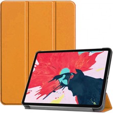 Case 4U Apple iPad Pro 2020 (2.Nesil) Kılıf 11" Smart Cover Katlanabilir Standlı Tablet Akıllı Kapak Turuncu